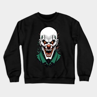 White Evil Clown Crewneck Sweatshirt